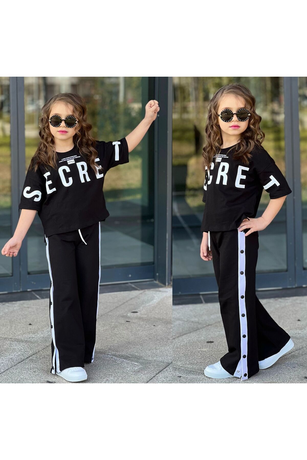 Kız Çocuk Takım Ecret Alt Çıtçıtlı 2li Garson Boy 5 14 Yaş Arası İspanyol Paca Siyah - 11-12 Yaş