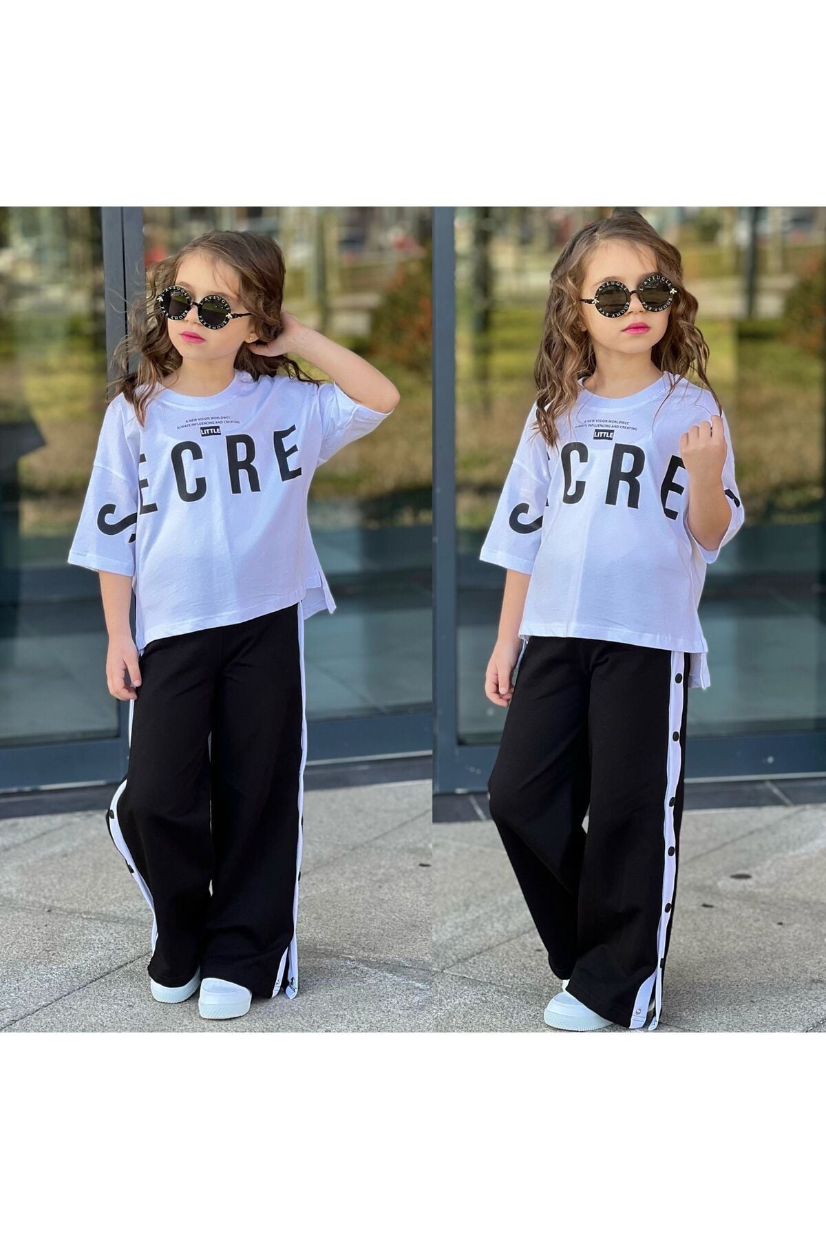 Kız Çocuk Takım Ecret Alt Çıtçıtlı 2li Garson Boy 5 14 Yaş Arası İspanyol Paca Beyaz - 9-10 Yaş