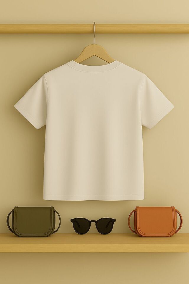 Kedi baskılı Tşört 3 12 yaş Arası Taş Desen Görümlü Çocuk t-shirt Beyaz - 5-6 Yaş