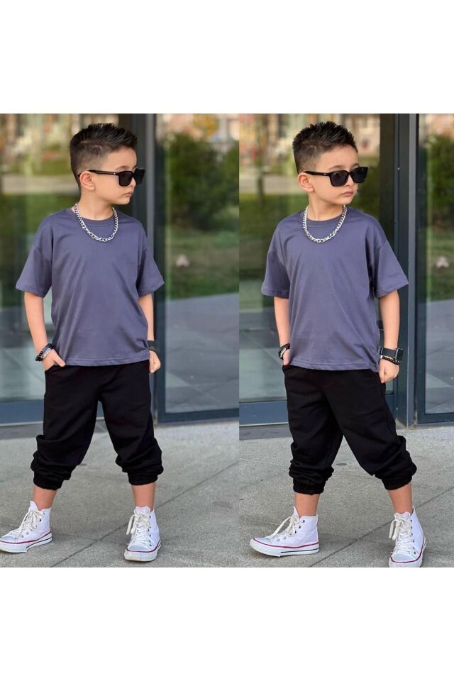 alt üst takım füme_siyah - 3-4 Yaş