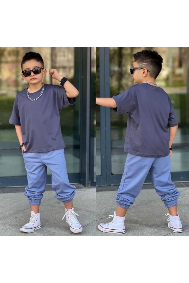 alt üst takım füme-MAVİ - 7-8