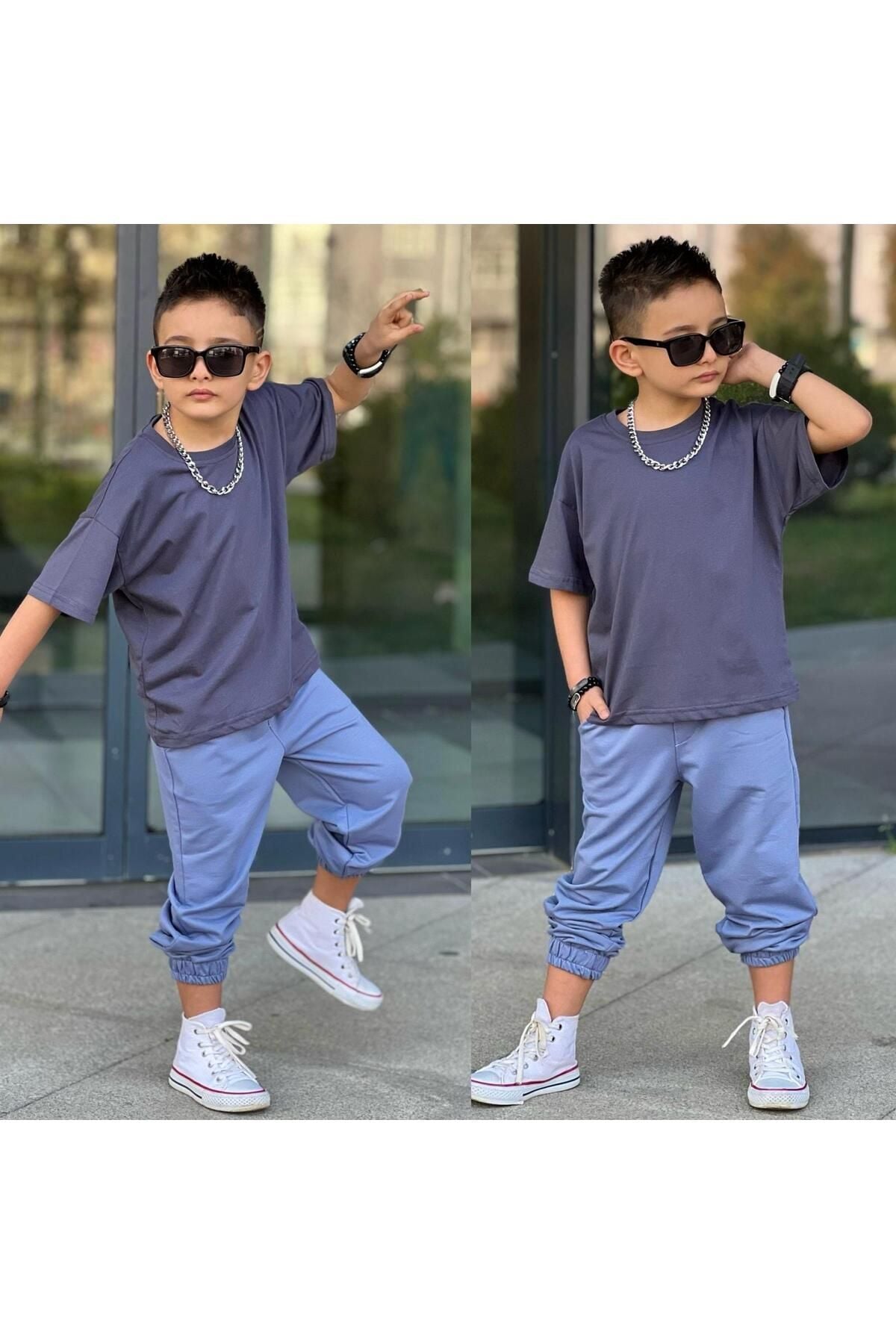 alt üst takım füme-MAVİ - 7-8