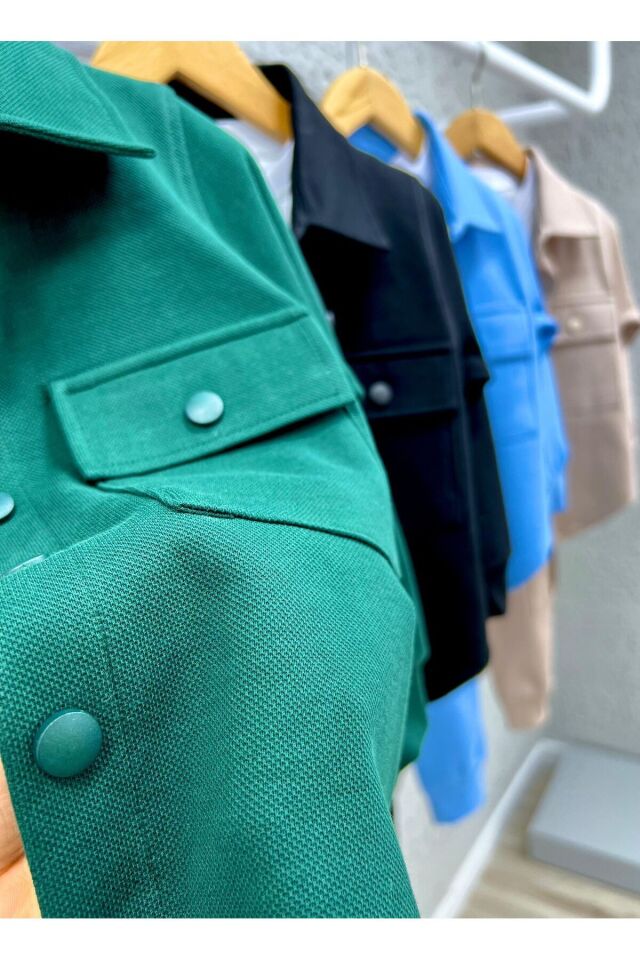 siyah cep kapaklı gömlek lek günlük 3 lü takım spor Ekru - 9-10 Yaş