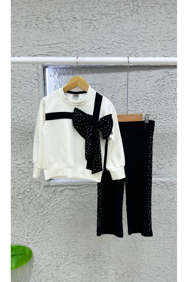 kurdale li taslı kız takım ikili Beyaz - 5-6 Yaş