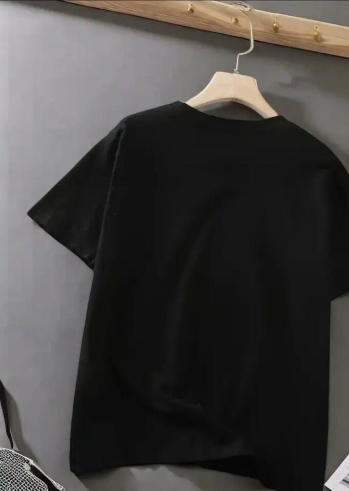 Erkek Çocuk Bisiklet Yaka En iyi kalite tasarım Düz Siyah Tişört. 100% pamuklu