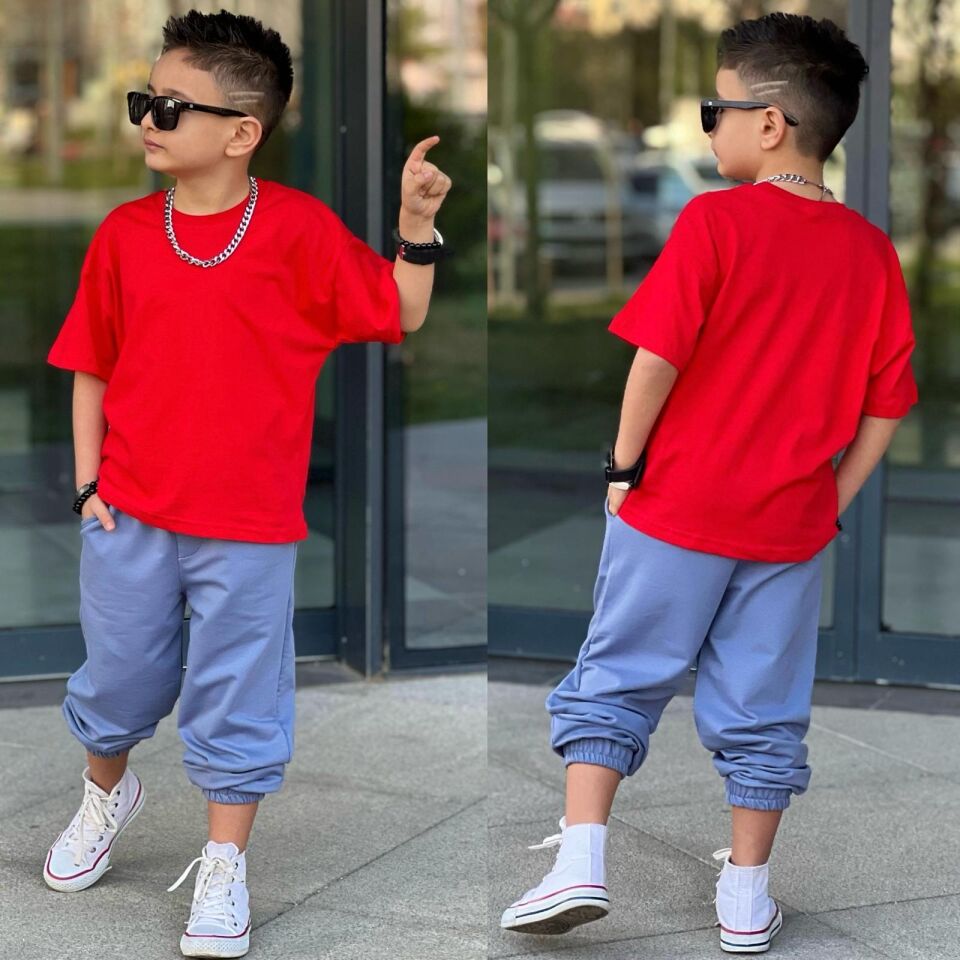 Ti̇şort Eşofman Alt Üst 2 Li Baskisiz Kiz Çocuk Takim