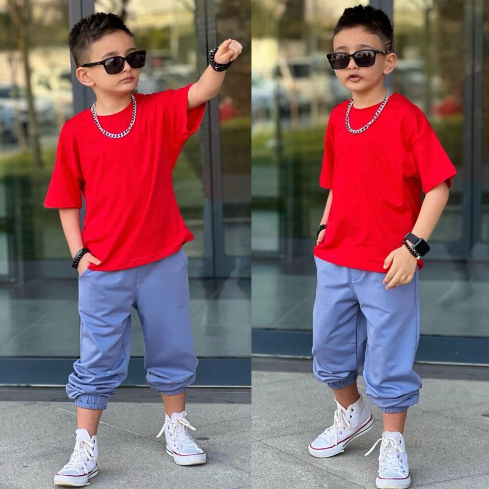 Ti̇şort Eşofman Alt Üst 2 Li Baskisiz Kiz Çocuk Takim