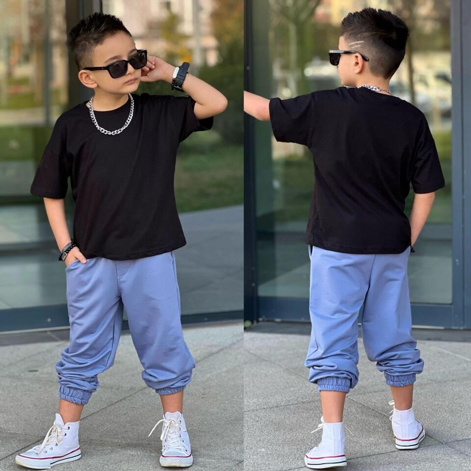 Ti̇şort Eşofman Alt Üst 2 Li Baskisiz Kiz Çocuk Takim