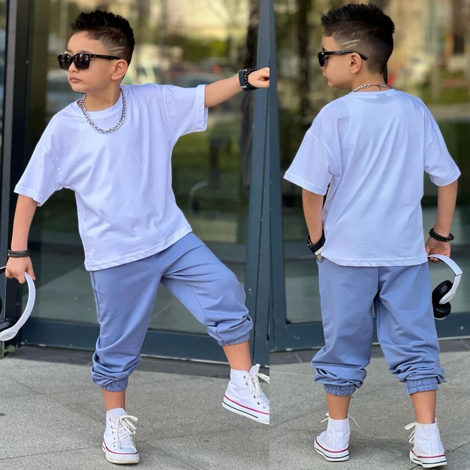 Ti̇şort Eşofman Alt Üst 2 Li Baskisiz Kiz Çocuk Takim