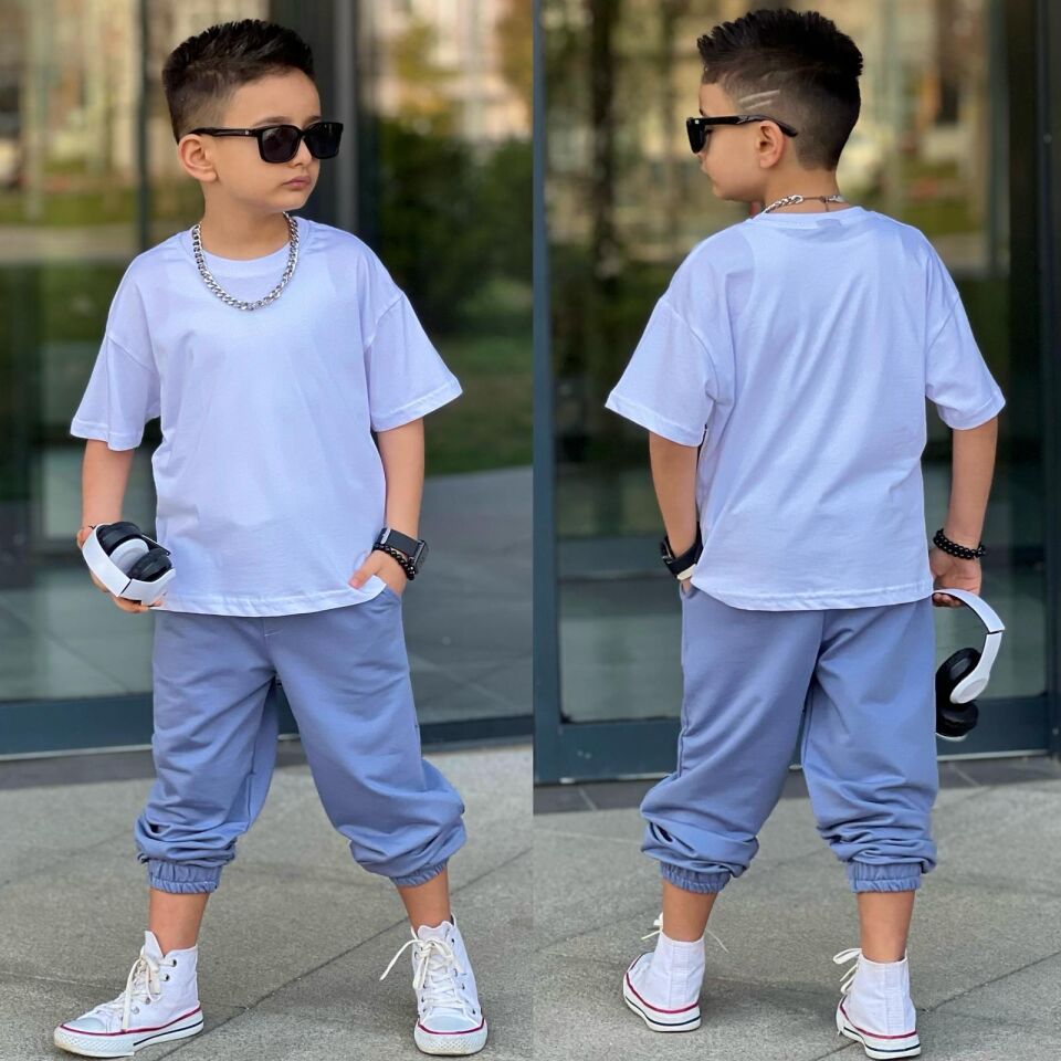 Ti̇şort Eşofman Alt Üst 2 Li Baskisiz Kiz Çocuk Takim