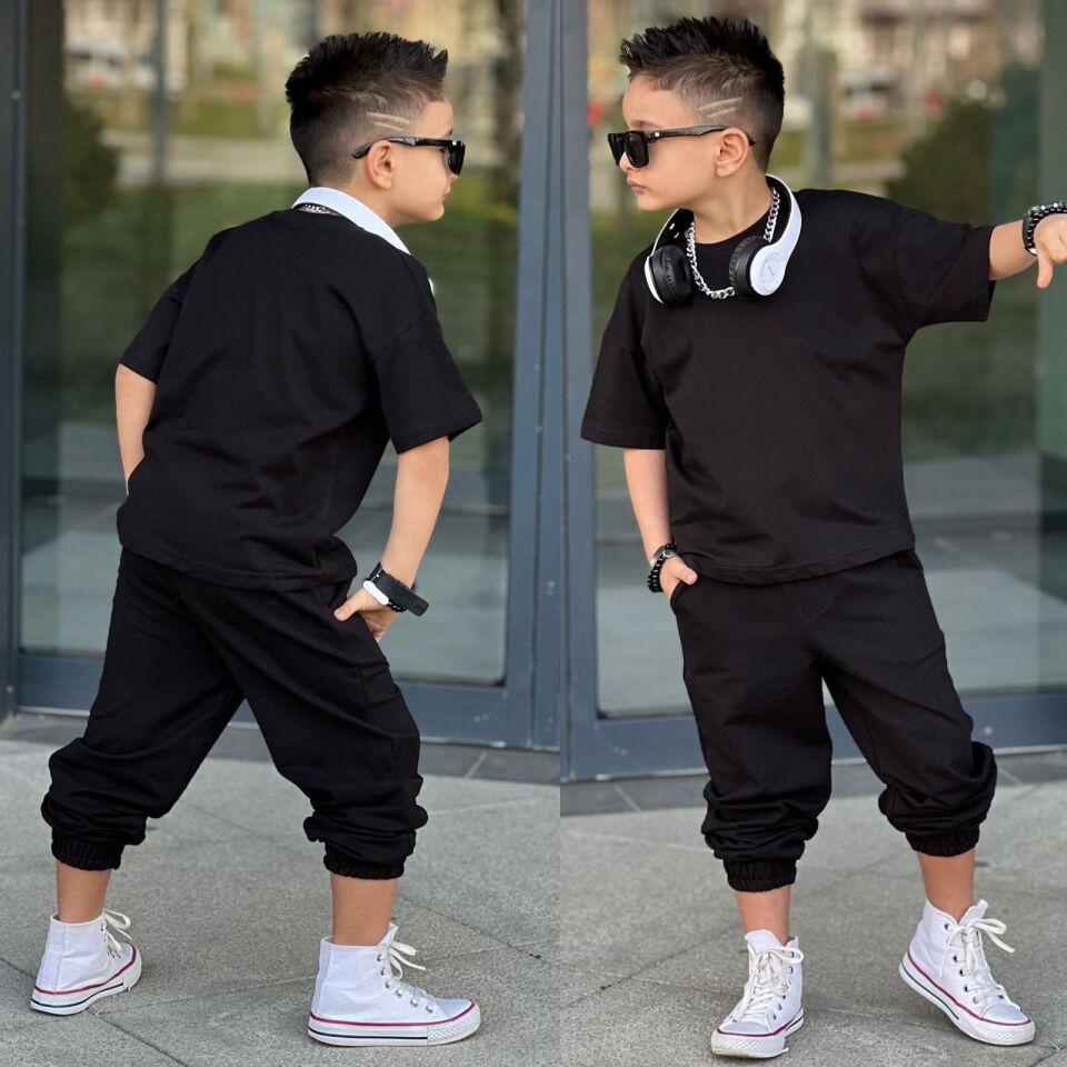 Ti̇şort Eşofman Alt Üst 2 Li Baskisiz Kiz Çocuk Takim