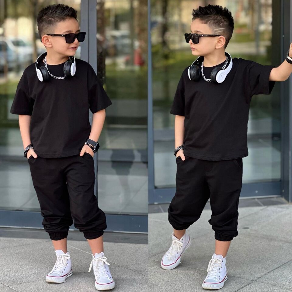 Ti̇şort Eşofman Alt Üst 2 Li Baskisiz Kiz Çocuk Takim