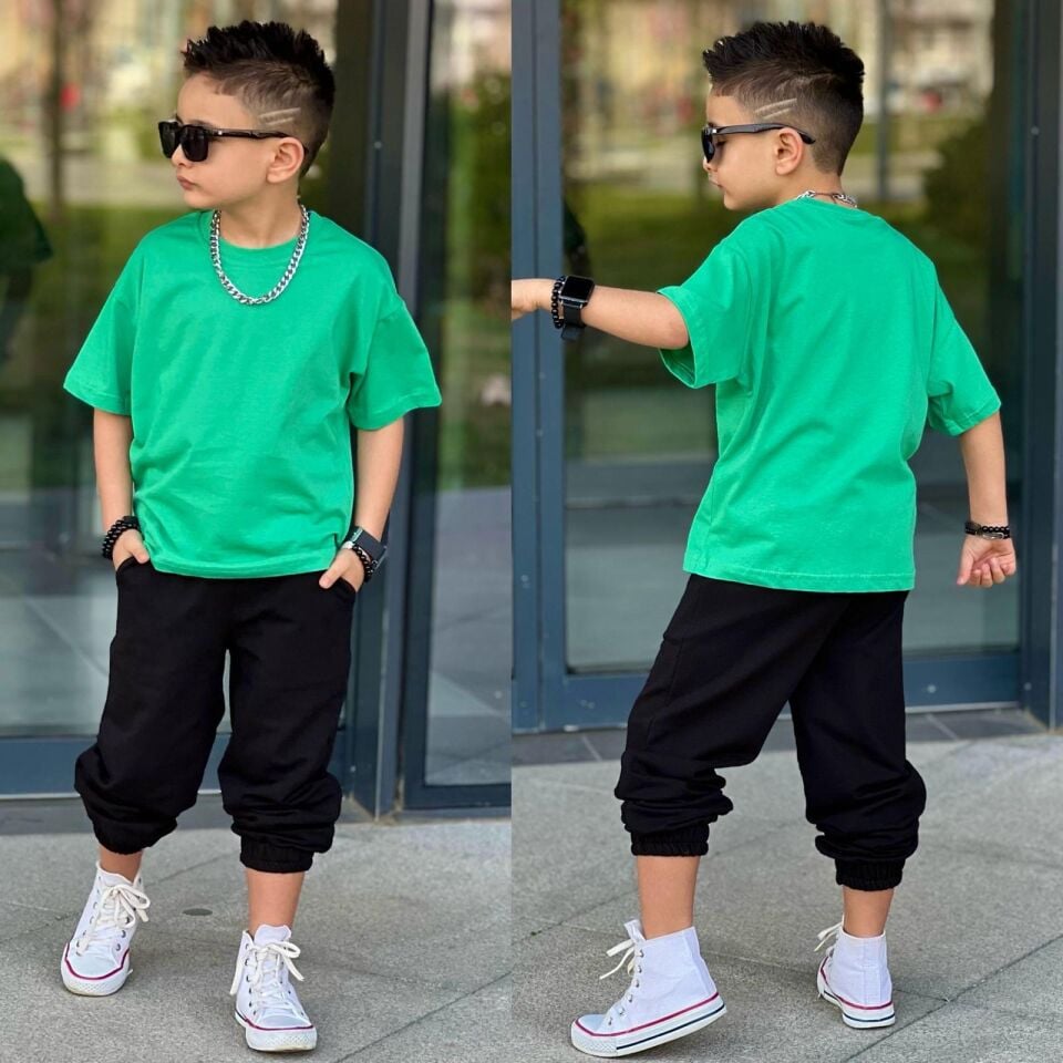 Ti̇şort Eşofman Alt Üst 2 Li Baskisiz Kiz Çocuk Takim