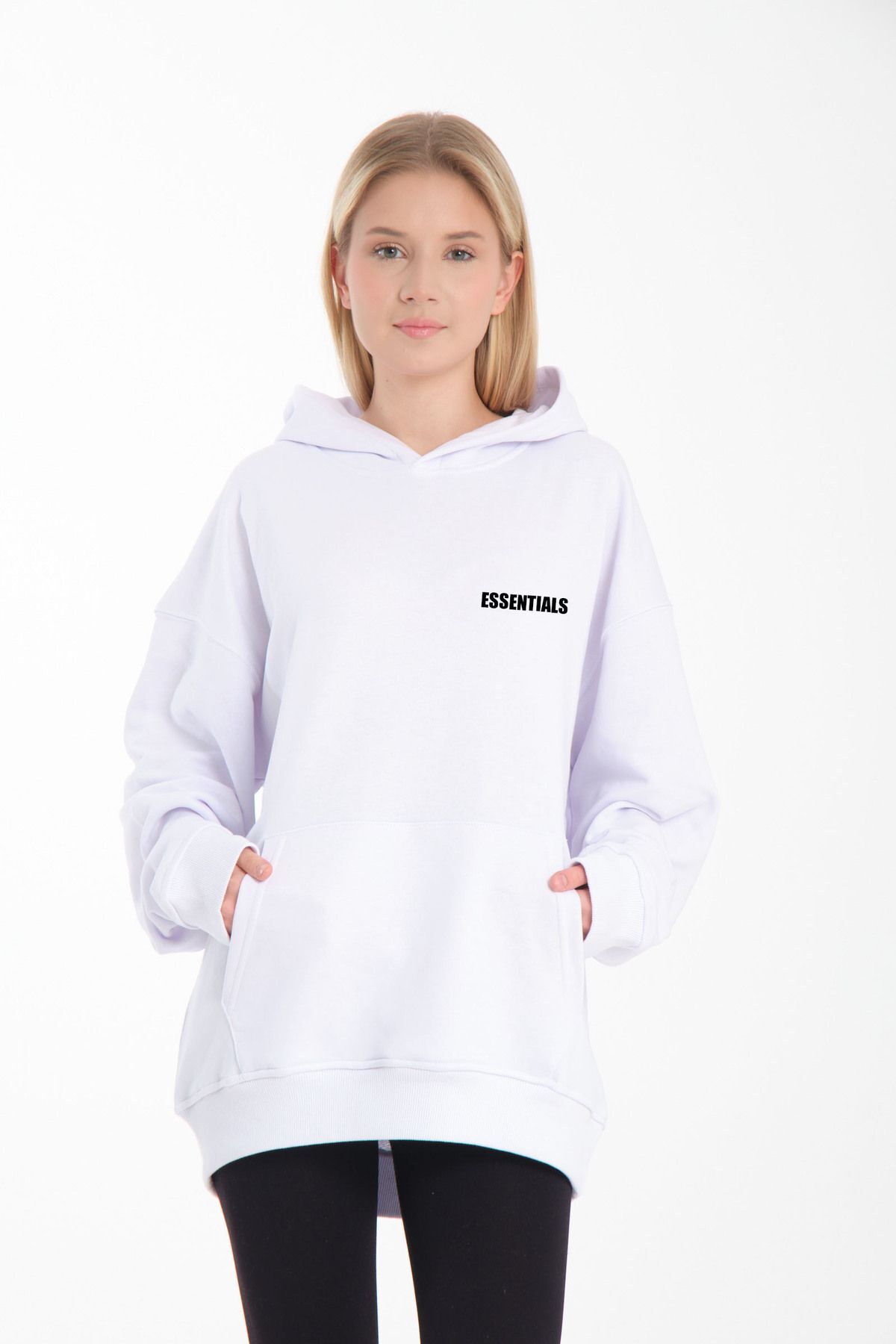 Unisex  Essential Sweatshirt Beyaz - M/L